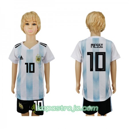 Billiga Fotbollströjor Argentina Messi 10 Barn WM 2018 Hemma tröja